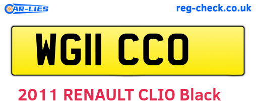WG11CCO are the vehicle registration plates.