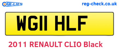 WG11HLF are the vehicle registration plates.