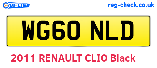 WG60NLD are the vehicle registration plates.