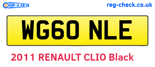 WG60NLE are the vehicle registration plates.