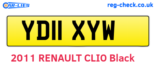 YD11XYW are the vehicle registration plates.