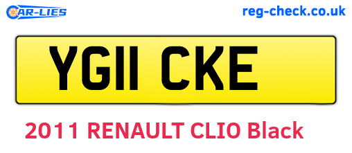 YG11CKE are the vehicle registration plates.