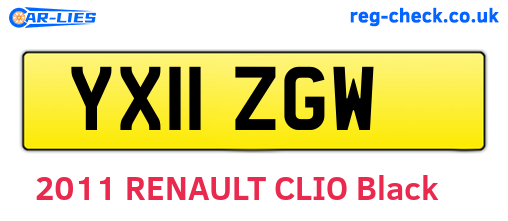 YX11ZGW are the vehicle registration plates.