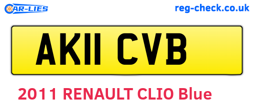 AK11CVB are the vehicle registration plates.