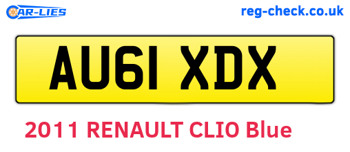 AU61XDX are the vehicle registration plates.