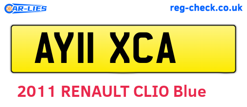 AY11XCA are the vehicle registration plates.