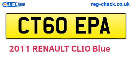 CT60EPA are the vehicle registration plates.