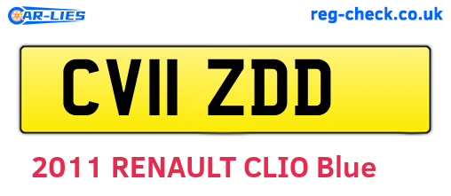CV11ZDD are the vehicle registration plates.