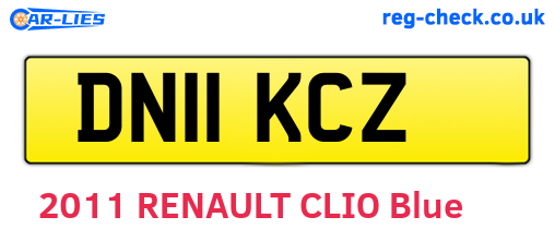 DN11KCZ are the vehicle registration plates.