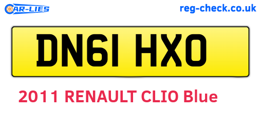 DN61HXO are the vehicle registration plates.
