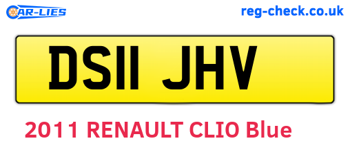 DS11JHV are the vehicle registration plates.