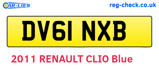 DV61NXB are the vehicle registration plates.