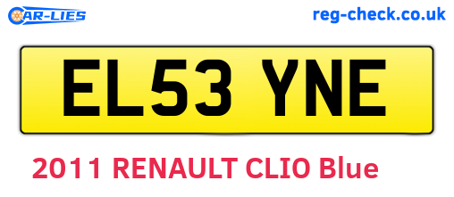 EL53YNE are the vehicle registration plates.