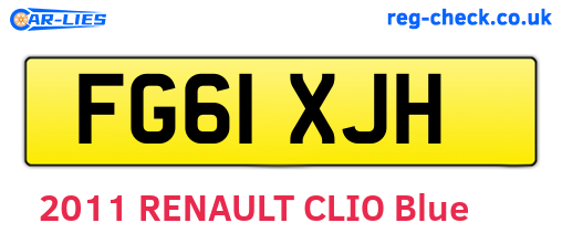 FG61XJH are the vehicle registration plates.