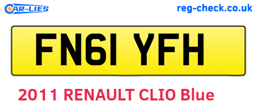 FN61YFH are the vehicle registration plates.