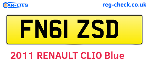 FN61ZSD are the vehicle registration plates.