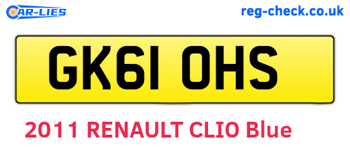 GK61OHS are the vehicle registration plates.