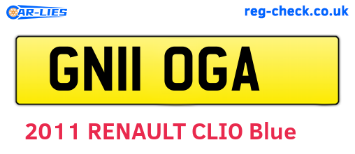 GN11OGA are the vehicle registration plates.