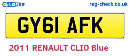 GY61AFK are the vehicle registration plates.