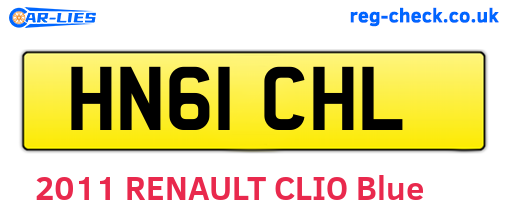 HN61CHL are the vehicle registration plates.