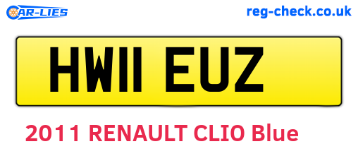 HW11EUZ are the vehicle registration plates.