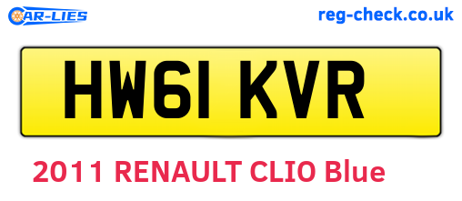HW61KVR are the vehicle registration plates.