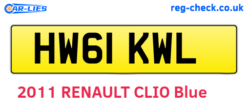 HW61KWL are the vehicle registration plates.