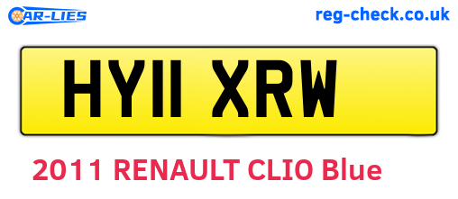 HY11XRW are the vehicle registration plates.