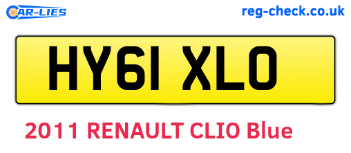 HY61XLO are the vehicle registration plates.