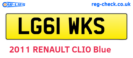 LG61WKS are the vehicle registration plates.