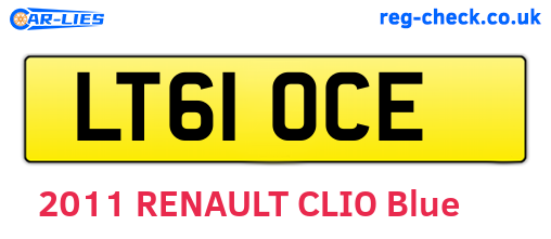 LT61OCE are the vehicle registration plates.