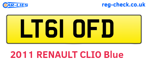 LT61OFD are the vehicle registration plates.