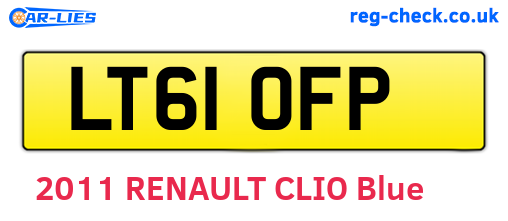 LT61OFP are the vehicle registration plates.