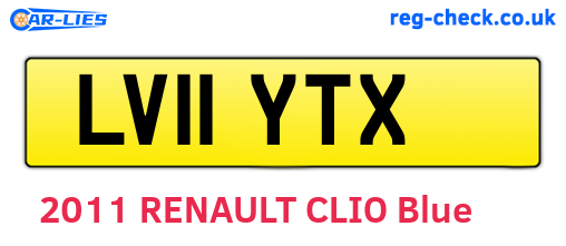 LV11YTX are the vehicle registration plates.