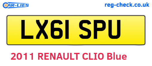 LX61SPU are the vehicle registration plates.