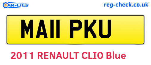 MA11PKU are the vehicle registration plates.