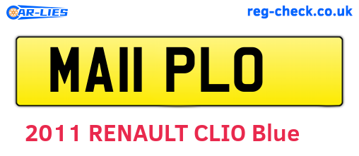 MA11PLO are the vehicle registration plates.