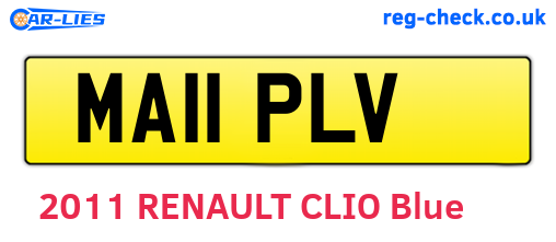 MA11PLV are the vehicle registration plates.