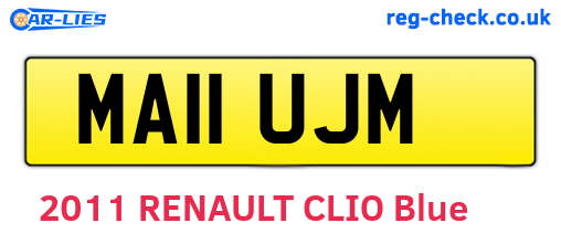 MA11UJM are the vehicle registration plates.