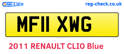 MF11XWG are the vehicle registration plates.