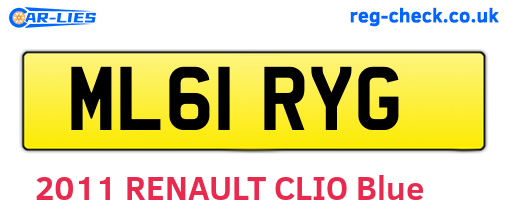 ML61RYG are the vehicle registration plates.