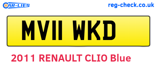 MV11WKD are the vehicle registration plates.