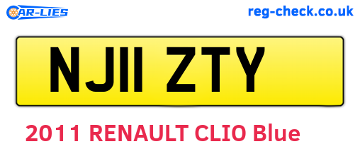 NJ11ZTY are the vehicle registration plates.