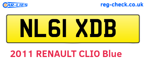 NL61XDB are the vehicle registration plates.