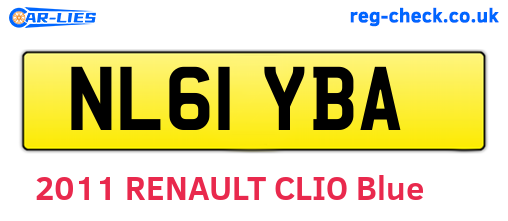 NL61YBA are the vehicle registration plates.
