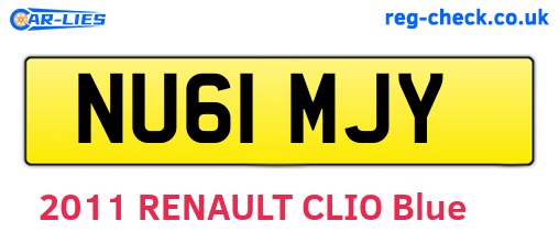 NU61MJY are the vehicle registration plates.