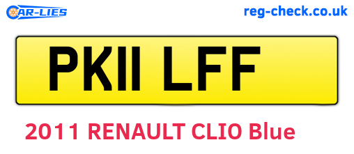 PK11LFF are the vehicle registration plates.