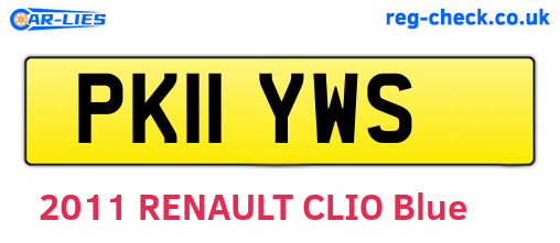 PK11YWS are the vehicle registration plates.