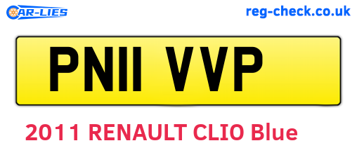 PN11VVP are the vehicle registration plates.