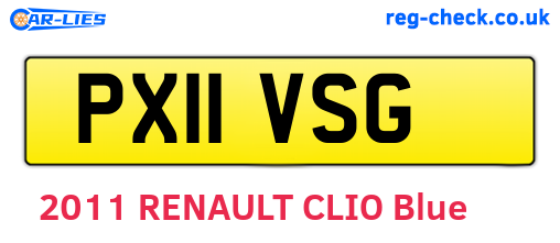 PX11VSG are the vehicle registration plates.